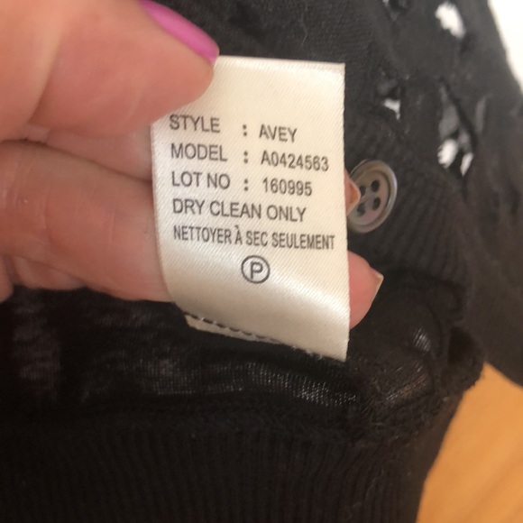 Theory Avey Cardigan Top p Black Lace Floral - Picture 3 of 7